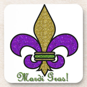 Porta-copo Colorida Mardi Gras Fleur De Lis