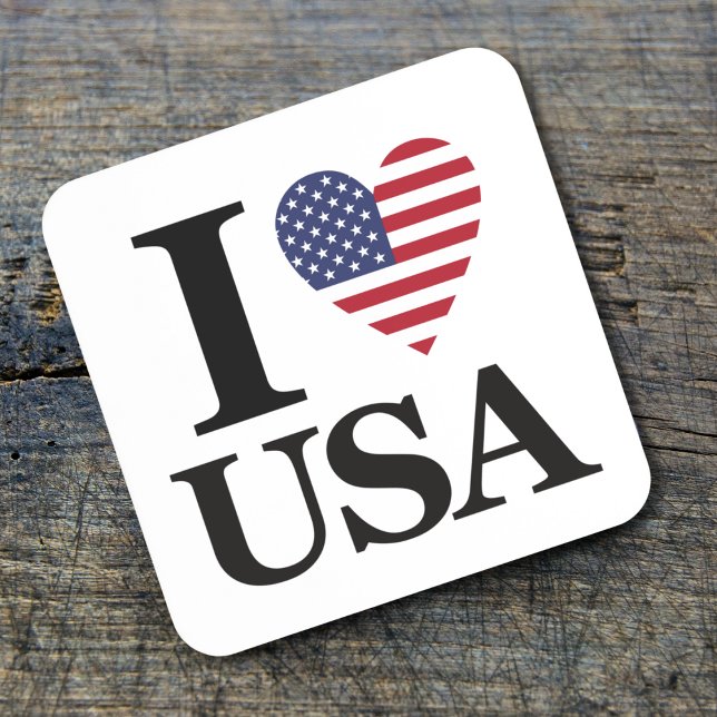 Porta-copo Coluna Clássica de Bebidas "I ❤️ USA" (Protect Your Table, Show Your Pride.)