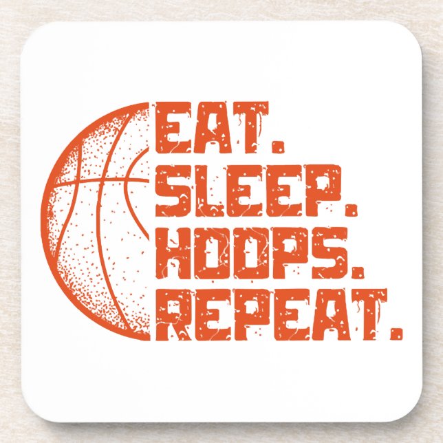 Porta-copo Coma Dormir Hoops Repetir Cotações Engraçadas de B (Frente)