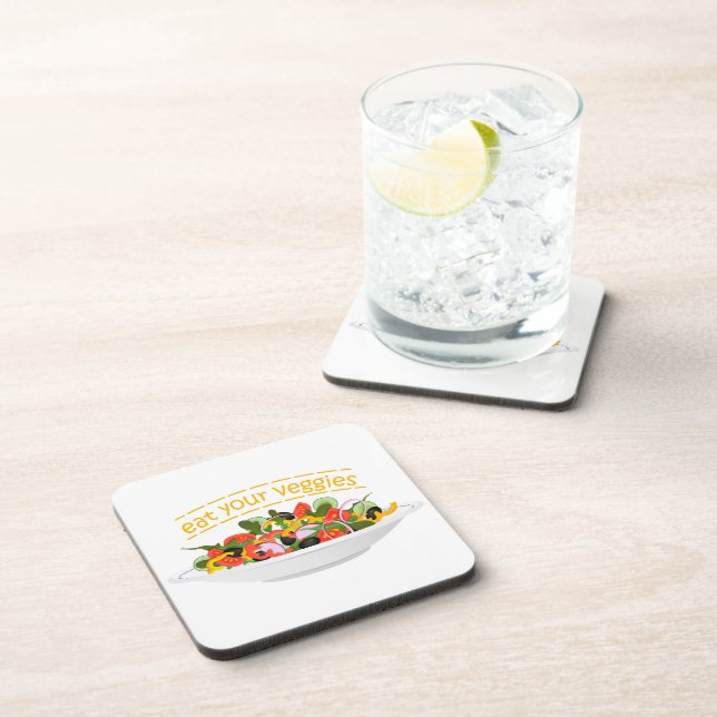 Porta-copo Coma seus vegetais Cite salada fresca misturar tig (Lado Direito)