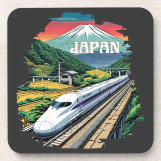 Porta-copo Comboio a bala japonês e Monte Fuji