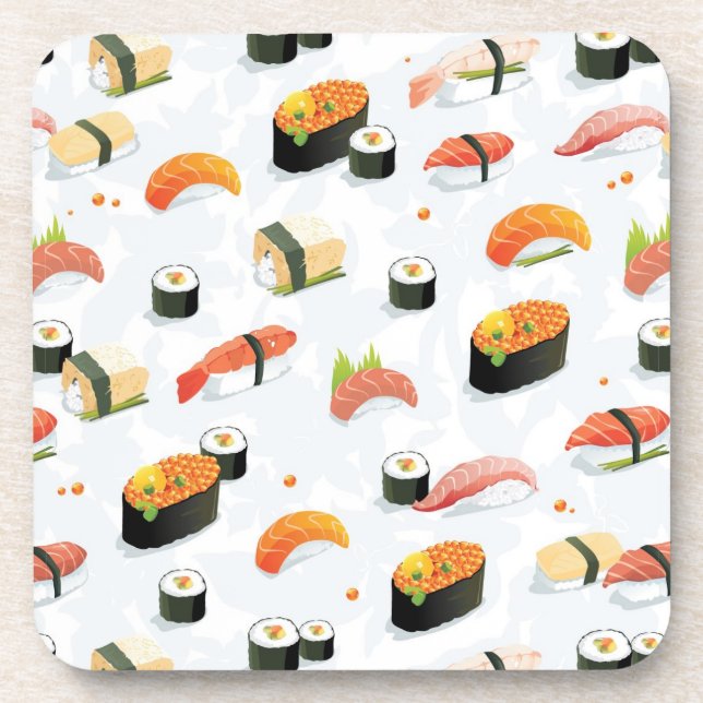 Porta-copo Comida japonesa:Padrão Sushi (Frente)