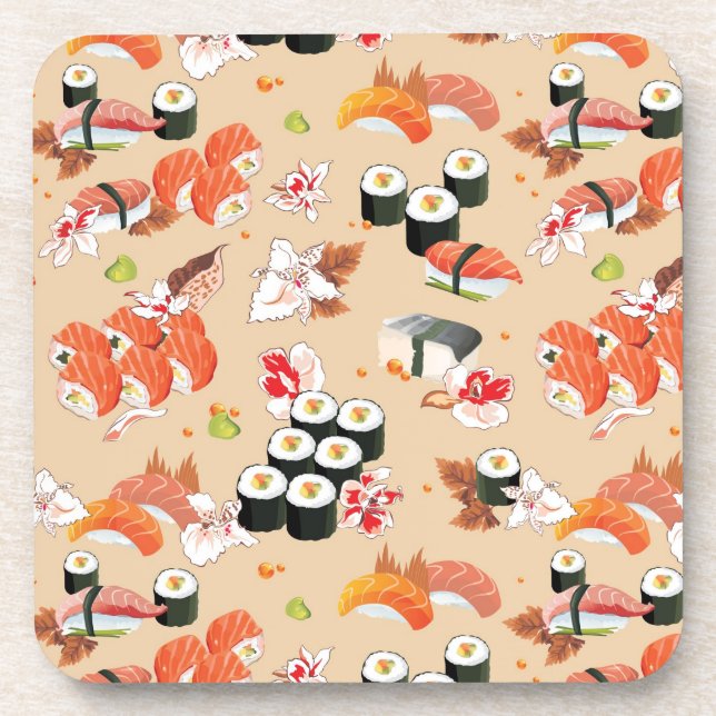 Porta-copo Comida japonesa: Padrão Sushi 3 (Frente)