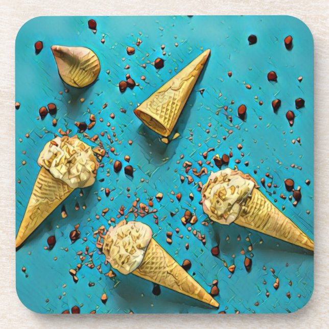Porta-copo Cones de waffle de sorvete (Frente)