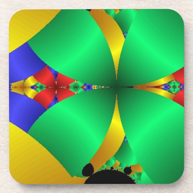 Porta-copo Cones verdes dobrados com Dourado (Frente)