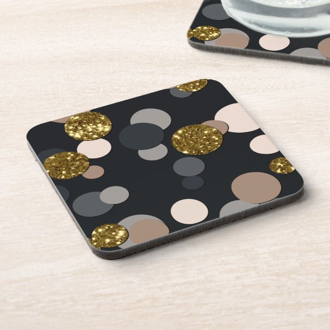 Porta-copo Confetti Peach, Maple, Cinza e Brilho Dourado (Left Side)