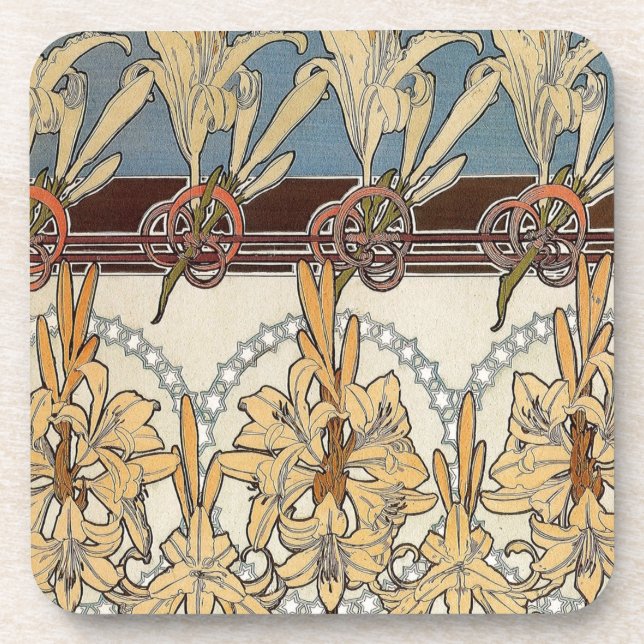 Porta-copo Conjunto de 6 Pires Art Nouveau (Frente)