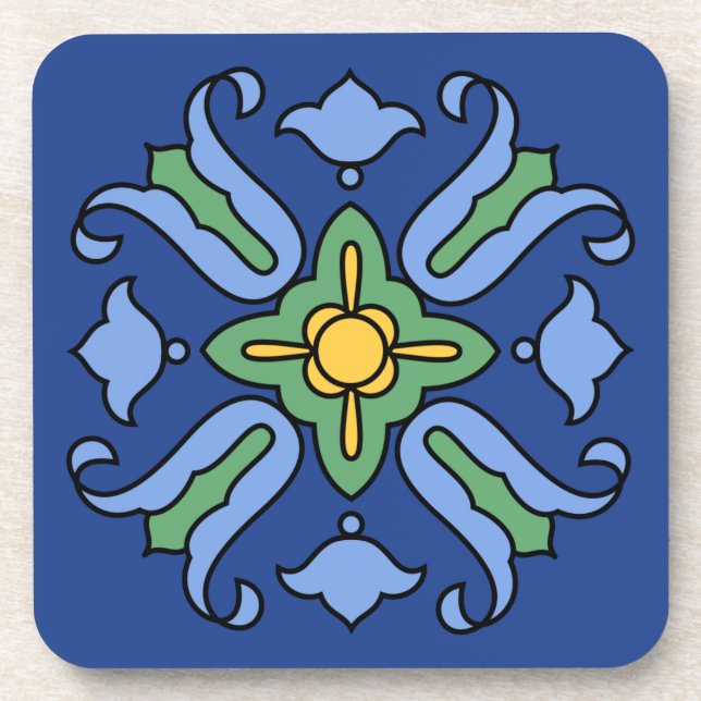 Porta-copo Conjunto de Azulejos da Ilha Catalina dos anos 30 (Frente)