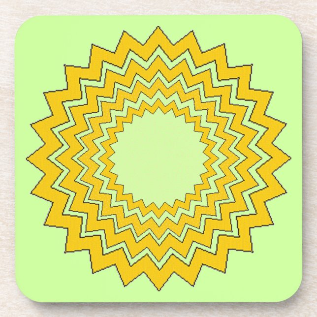 Porta-copo Conjunto de Coasters - círculos concêntricos em zi (Frente)