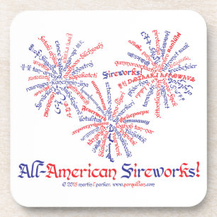 Porta-copo Conjunto de Copos All-American Fireworks Square