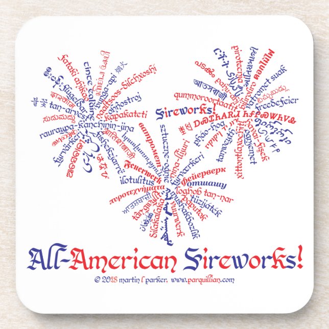 Porta-copo Conjunto de Copos All-American Fireworks Square (Frente)