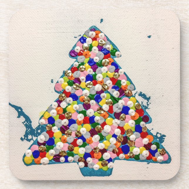 Porta-copo Conjunto de Natal Azul de 6 Portas copos (Frente)