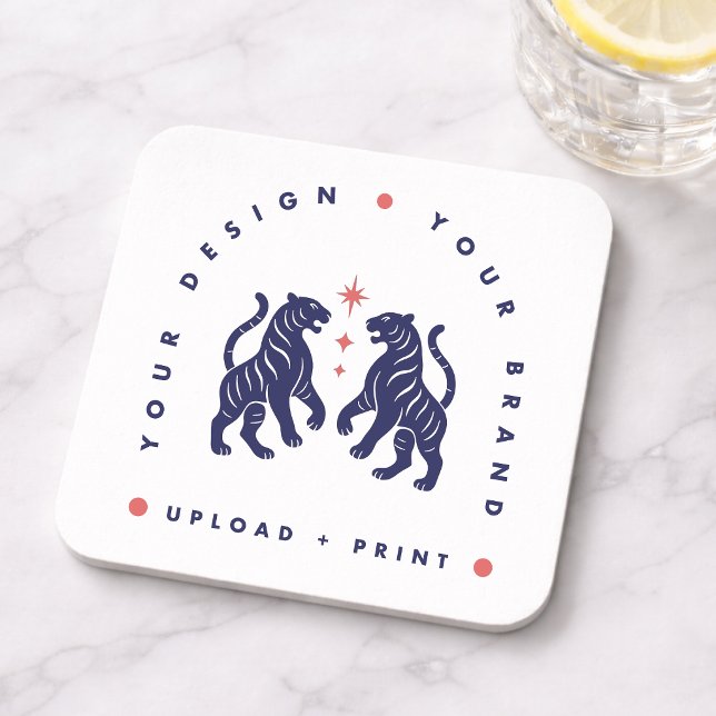 Porta-copo Conjunto de Pads Personalizados | Faça o Upload do (Upload your artwork and turn this coaster into custom branded merch or a stylish gift)