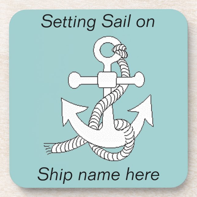 Porta-copo Conjunto de portas copos - âncora da remessa (Frente)