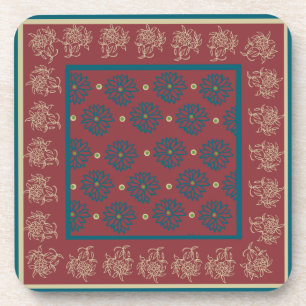 Porta-copo Conjunto de Portas copos cortadas, Maroon, Blue Fl