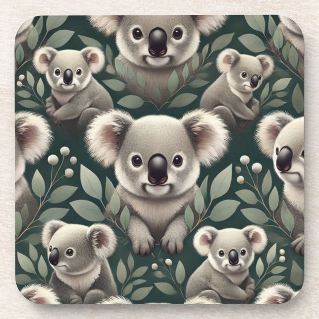 Porta-copo Conjunto de portas copos de bebidas Koala (Frente)