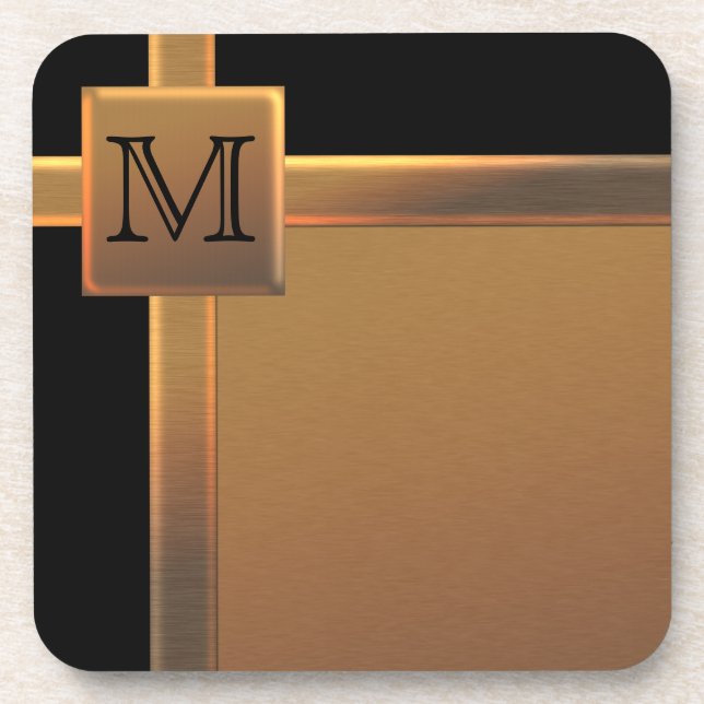 Porta-copo Conjunto de Portas copos de cobre preto e FAUX, mo (Frente)