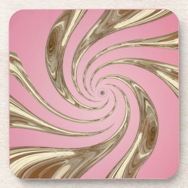 Porta-copo Conjunto de Portas copos de espirais Douradas rosa (Frente)