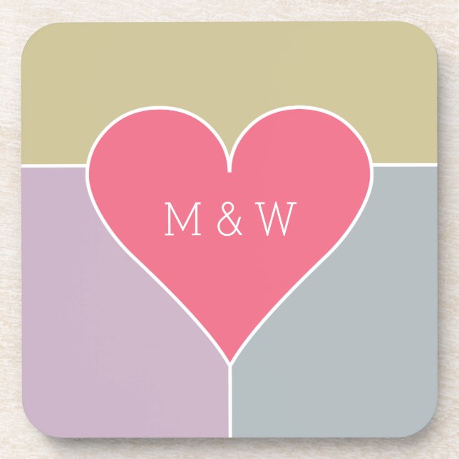 Porta-copo Conjunto de portas copos de monograma personalizad (Frente)