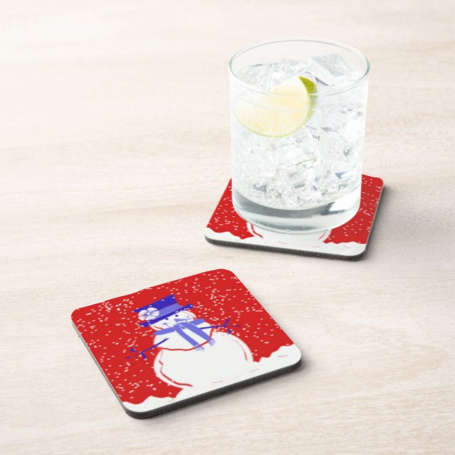 Porta-copo Conjunto de Portas copos de Natal - Bonito boneco  (Lado Direito)