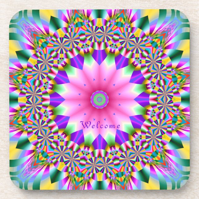 Porta-copo Conjunto de portas copos - Flor Artístico na Desig (Frente)