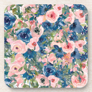 Porta-copo Conjunto de Portas copos Florais Azul e Rosa