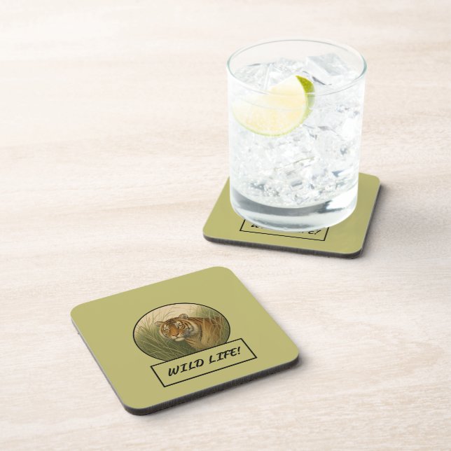 Porta-copo Conjunto de Portas copos Khaki Escuro Bengal Tiger (Lado Direito)