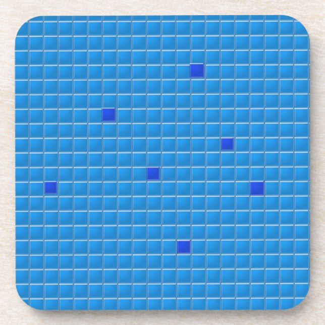 Porta-copo Conjunto de portas copos - Mosaico Azul Quadrado (Frente)