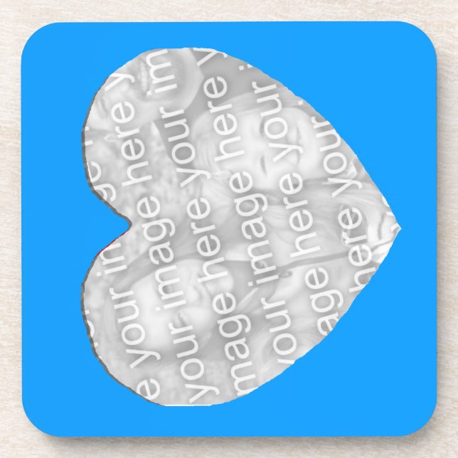 Porta-copo Conjunto de portas copos - Quadro Coração Azul (Frente)