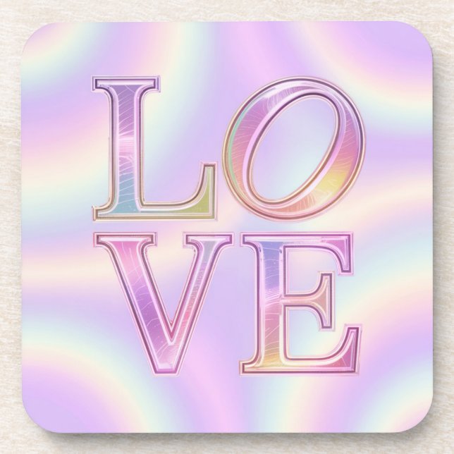 Porta-copo Conjunto de Portas copos rosa-Lavanda do AMOR irid (Frente)