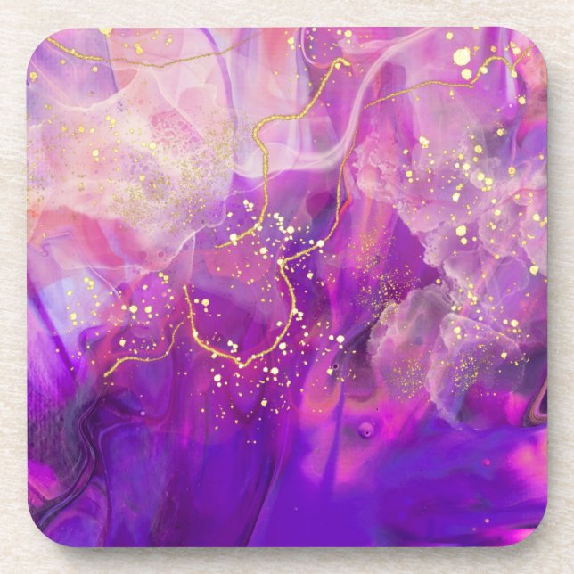 Porta-copo Conjunto de Portas copos Roxo e Dourada (Frente)