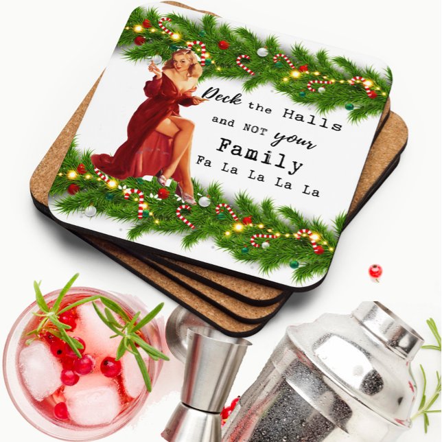 Porta-copo Conjunto de Posa-Copos de Natal Engraçado para Mel (Criador carregado)