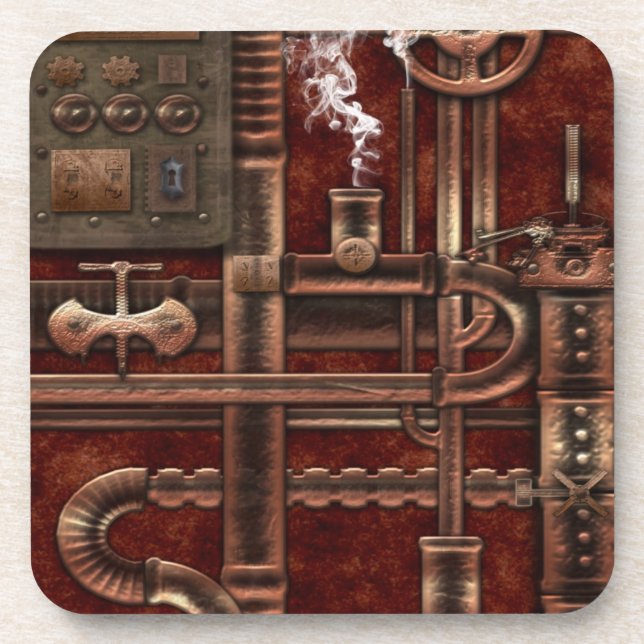 Porta-copo Conjunto de Pousa-Copos Steampunk (Frente)