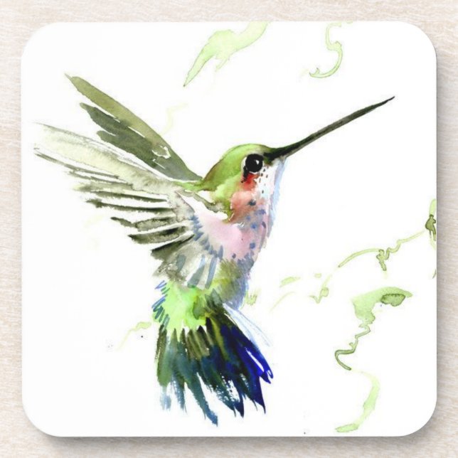 Porta-copo Conjunto de Seis Portas copos - Pássaro Humming (Frente)