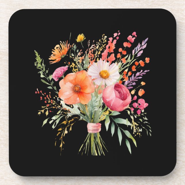 Porta-copo Conjunto Rústico Bonito de 6 Peças no Estilo Flora (Frente)