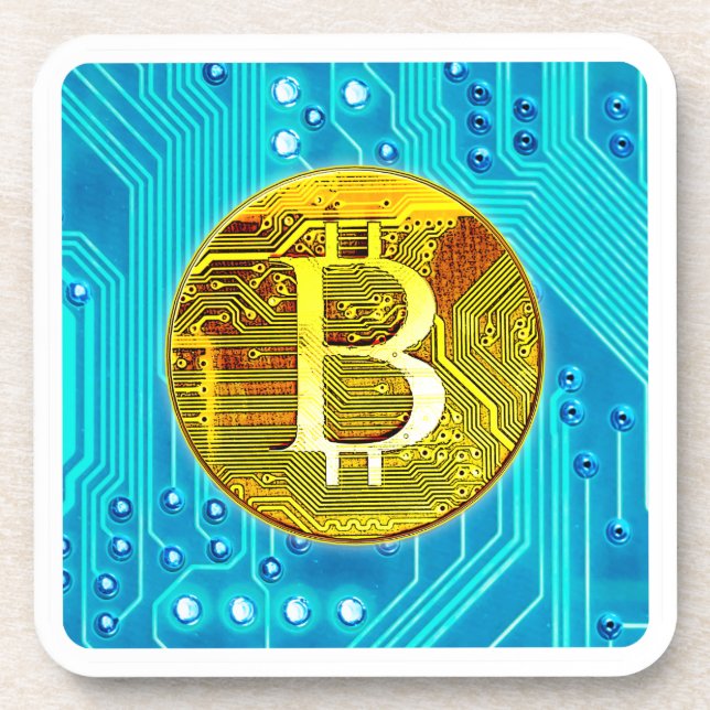 Porta-copo Conselho Bitcurrency e Circuito Criptomoeda (Frente)