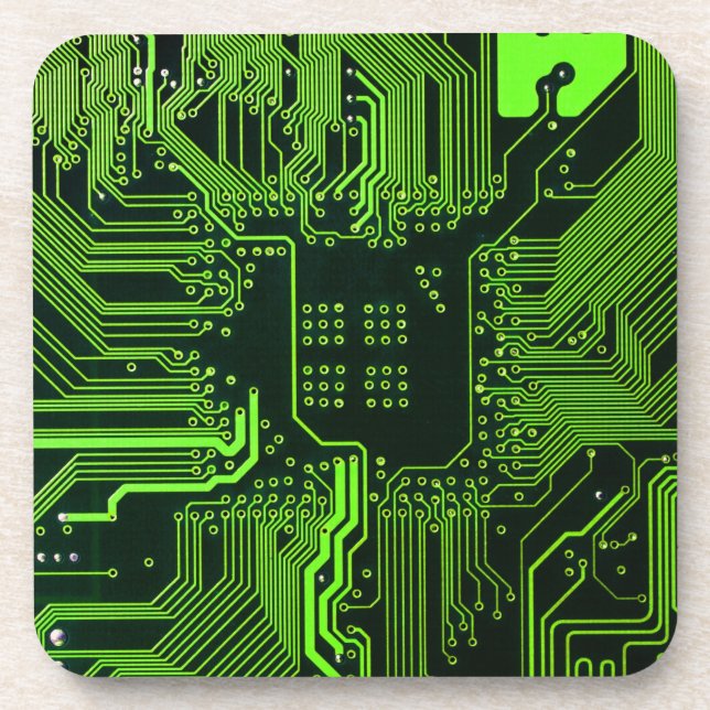 Porta-copo Conselho de Circuito Eletrônico Verde de Nerd Extr (Frente)