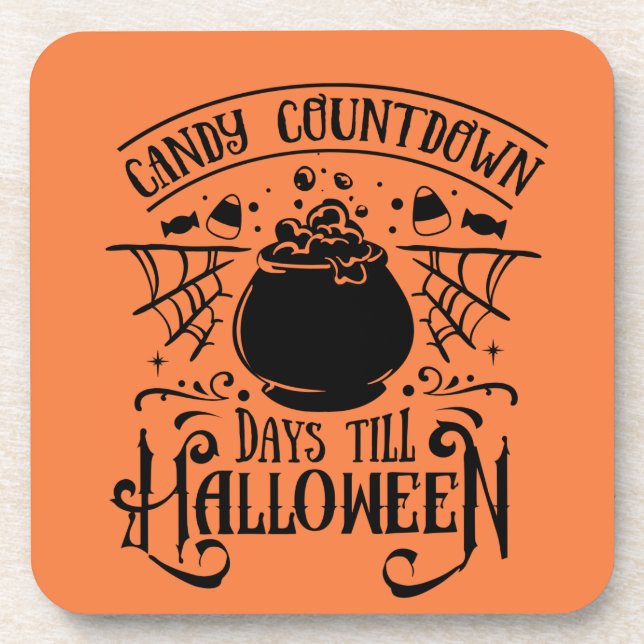 Porta-copo Contagem Regressiva de Doces Halloween  (Frente)