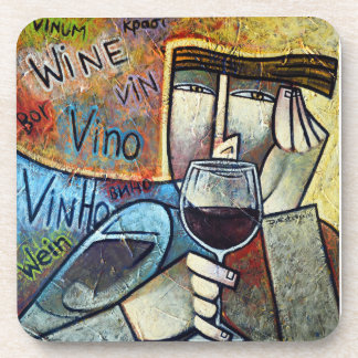 Porta-copo Contemporary Cubist Wine Art Marble Coaster