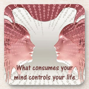 Porta-copo Controle sua vida citando pensamento positivo dize