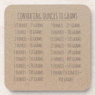 Porta-copo Conversion Chart Weight Vintage Simple Kraft Paper