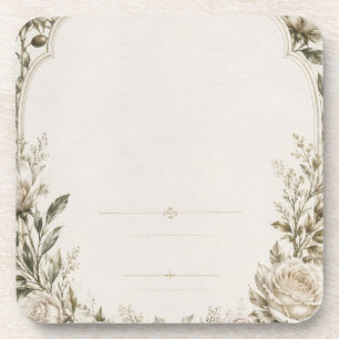 Porta-copo Convite de Casamento Clássico de Jardim