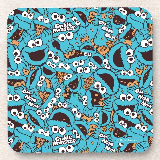 Porta-copo Cookie Monster | Nom Nom Nom Padrão (Frente)