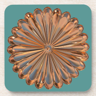 Porta-copo Copo de apoio de medalhão de flor de cobre art déc