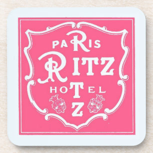 Porta-copo Copo de Bebida Branco Rosa Hotel Paris Vintage