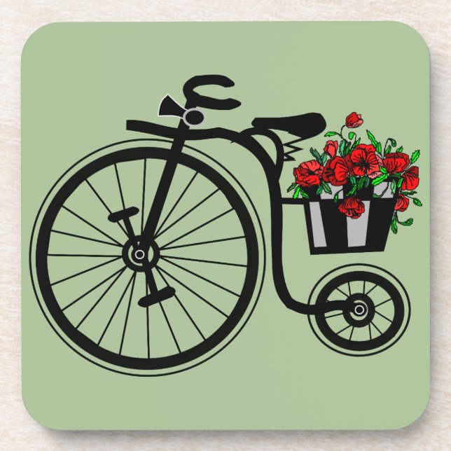 Porta-copo Copo de Plástico com Bike Flores Românticas - Suas (Frente)