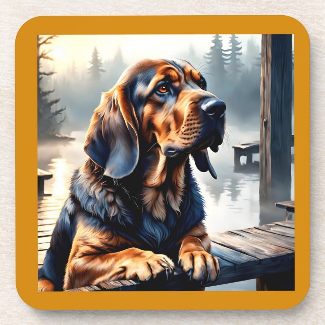 Porta-copo Copo debaixo para cão Bloodhound (Frente)