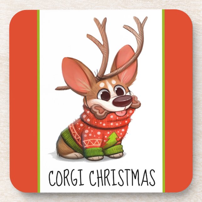Porta-copo Copo para Corgi no Natal (Frente)