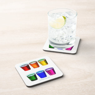 Porta-copo Copos de shot SlipperyJoe's seis xícaras dispostas