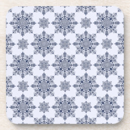 Porta-copo Cor damasco de flocos de neve azuis